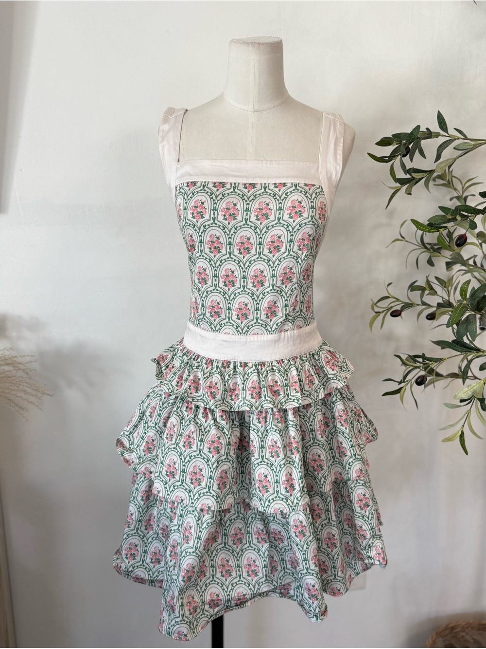 Rachel Parcell Floral Tiered Ruffle Open Back Mini Dress Size 10